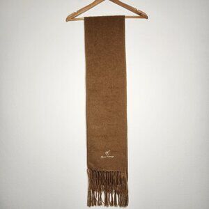 Camel Alpaca Camargo Scarf With Fringe Super Soft 8.75”x70.5” Brown Tasseled
